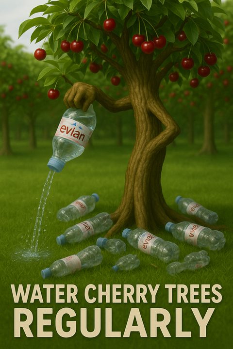 How should I water a cherry tree (deep vs little and often)?